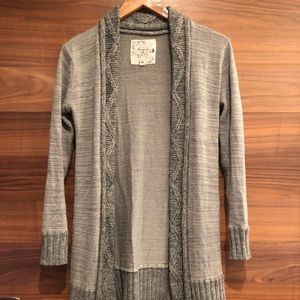 Gray knit cardigan